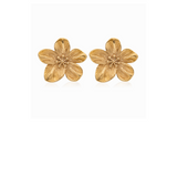 Flower Statement Chunky Earrings Gold