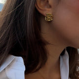 Hand picked Rose Earrings Gold