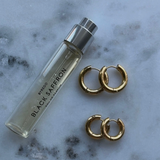 Large Huggie Hoop Earrings Gold