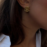Hand picked Rose Earrings Gold