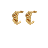 Medium Texture Earrings Gold