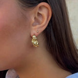 Medium Texture Earrings Gold