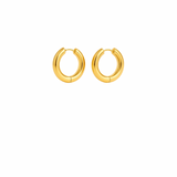 Large Huggie Hoop Earrings Gold