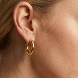 Large Huggie Hoop Earrings Gold